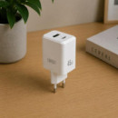 Cargador Rápido 45W USB C 45W + USB a 18W Blanco XO