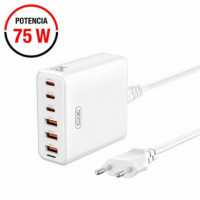 Cargador Rápido 75W con Cable 1.5M Blanco XO