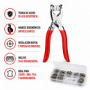 Kit Tenaza Grimpadora TS10 para Botones a Presión Metálicos 100 Pcs XO