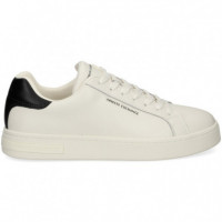 Talon Negro Deportivo Piel Blanco  ARMANI EXCHANGE