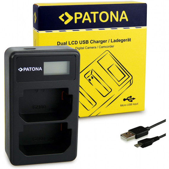 PATONA Cargador Dual Lcd para Sony NP-FZ100