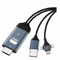 DEVIA Cable HDMI 3 en 1 C/micro/lightning - Guanxe Atlantic Marketplace