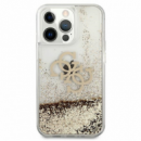 GUESS Carcasa GLITTER 4G IPHONE 13 PRO ORO