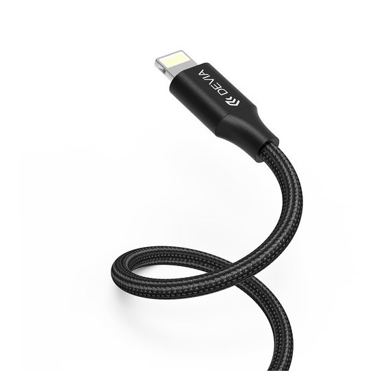 DEVIA Cable Gracious Lightning 2.4A 1M Negro - Guanxe Atlantic Marketplace