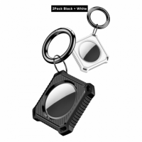 DUX DUCIS 2PCS / Set Funda Protectora Cubierta del Rastreador de Silicona con Llavero de Acero Inoxidable para Apple Airtag - Gu