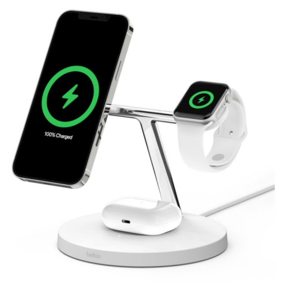 BELKIN Cargador de Dispositivo Móvil Blanco 3 en 1 WIZ009VFWH