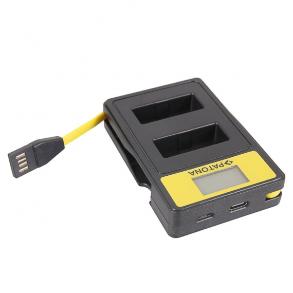 PATONA Smart Dual Lcd Charger para Canon LP-E12