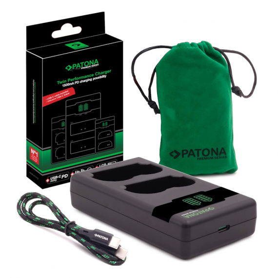 PATONA Cargador Premium Twin para Batería Fujifilm NP-W235 - Compatible con Usb-c Pd/qc 161888