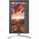 LG Monitor Led Display 27" 3840 X 2160 Pixeles 4K Ultra HD 27UP850N-W Plata Negro