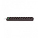 BRENNENSTUHL Regleta 10 Tomas Con Interruptor Con 3Mtrs De Cable Negro H05VV-3G1.5