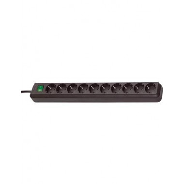 BRENNENSTUHL Regleta 10 Tomas Con Interruptor Con 3Mtrs De Cable Negro H05VV-3G1.5