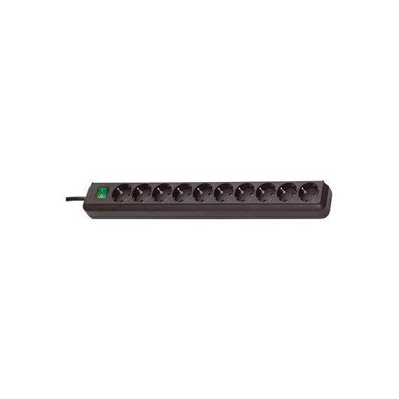BRENNENSTUHL Regleta 10 Tomas Con Interruptor Con 3Mtrs De Cable Negro H05VV-3G1.5