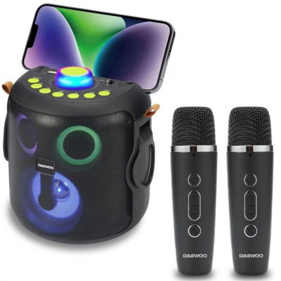 DAEWOO DW3008 Altavoz Karaoke BLUETOOTH 15W con 2 Micrófonos