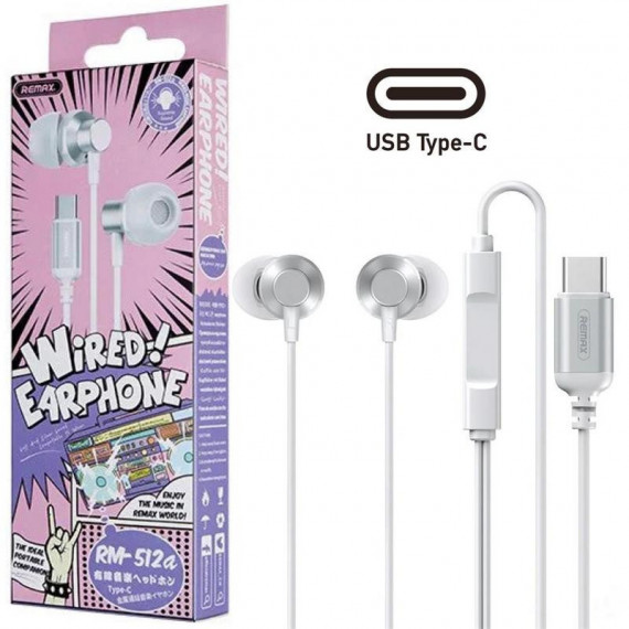 REMAX RM-512A Auriculares Usb-c Digital Metal Plata