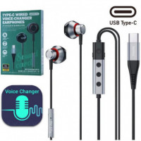 REMAX RM-635A Auriculares Usb-c con Cambiador de Voz - Negro