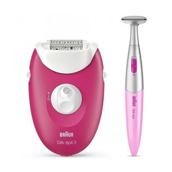 BRAUN Silk-epil 3 SE3-420 Depiladora + 2 Accesorios Rosa