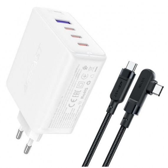 ACEFAST A37 Cargador 100W Gan Usb-c y Usb-a Blanco