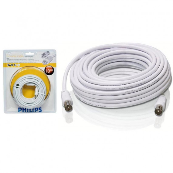 PHILIPS Cable Antena Coaxial TV 10 Metros