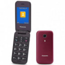 PANASONIC KX-TU400 Teléfono Móvil para Mayores Granate