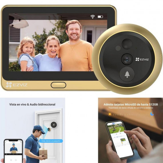 EZVIZ DP2C Mirilla Digital Inteligente Dorada