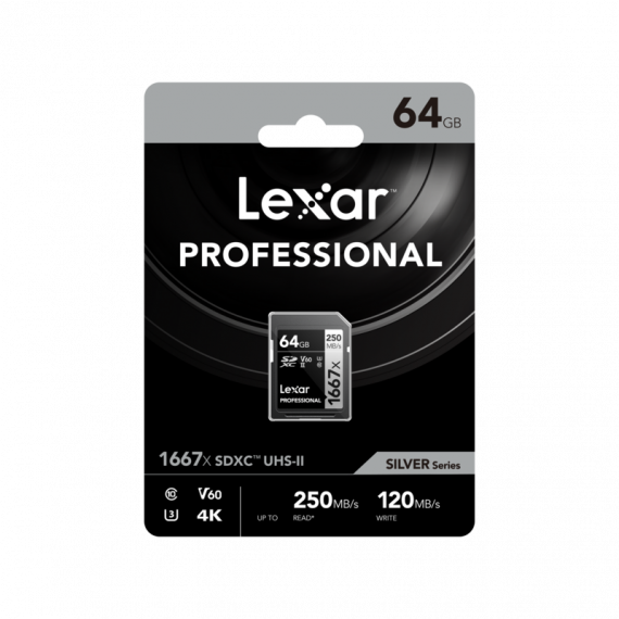 LEXAR Sd Pro Silver Series 1667X 64GB V60