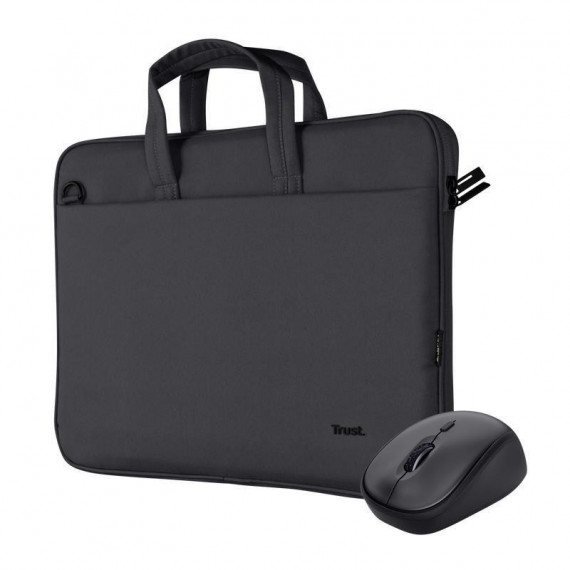 TRUST Bologna Maletín 16'' Negro + Ratón Inalámbrico