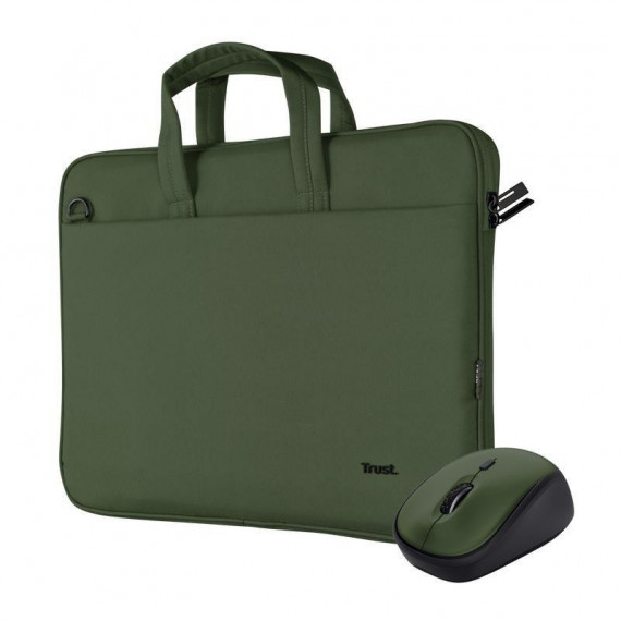 TRUST Bologna Maletín 16'' + Ratón Inalámbrico Silencioso Verde
