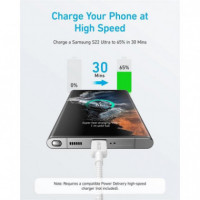 ANKER 322 Cable Usb-c Trenzado 1.8M 60W Blanco - Guanxe Atlantic Marketplace