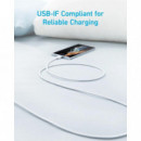 ANKER 322 Cable Usb-a a Usb-c Trenzado 1.8M 45W Blanco