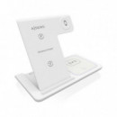 AISENS Base Cargador Inalámbrico 3 en 1 Blanco