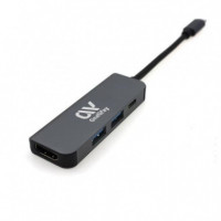 ONEWAY Dock Hub Usb-c 4 en 1 HDMI 4K + 2 USB 3.0 + Usb-c Gris