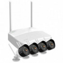 TENDA Kit Vigilancia 4 Cámaras Ip 2K 3MP + Nvr 4CH