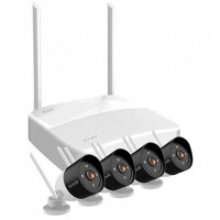 TENDA Kit Vigilancia 4 Cámaras Ip 2K 3MP + Nvr 4CH