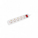 LANBERG Regleta 5 Enchufes Schuko con Protección 3M Blanca