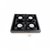 POWERGREEN Bandeja de Ventilación Cuádruple 12 Cm para Armario Rack