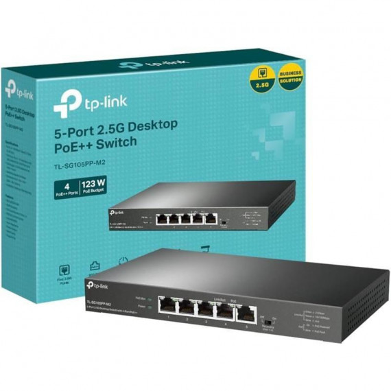 TP-LINK TL-SG105PP-M2 Switch de Escritorio 5 Puertos 2.5G Poe+
