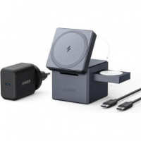 ANKER Cubo 3 en 1 Cargador Inalámbrico Magsafe 30W Usb-c