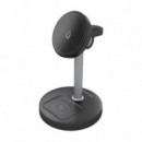 AISENS Base Cargador Inalámbrico QI2 15W 3-EN-1