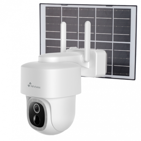 NIVIAN Cámara Vigilancia Exterior Motorizada Solar Wifi 2K