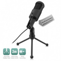 EWENT EW3552 Micrófono Multimedia con Cancelación de Ruido Pro Negro