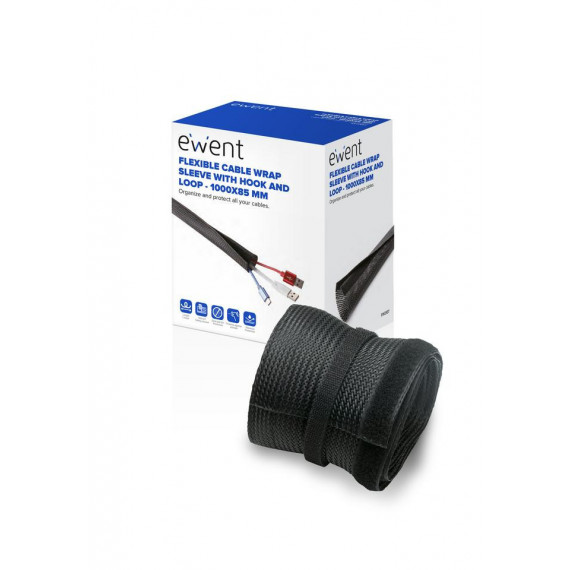 EWENT Manguito Flexible para Cables con Velcro 1000X85MM