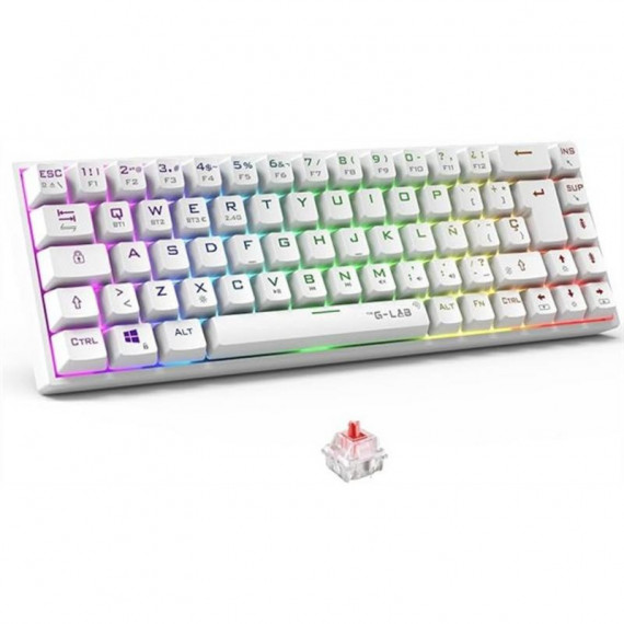 THE G-LAB Keyz Titanium Teclado Gaming Inalámbrico Blanco