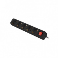 LANBERG Regleta 5 Tomas Schuko con Protección 3M Negra