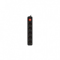 LANBERG Regleta 5 Tomas Schuko con Protección 3M Negra
