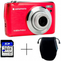 Agfaphoto DC8200 Cámara Digital Roja con Sd 16GB y Estuche  AGFA