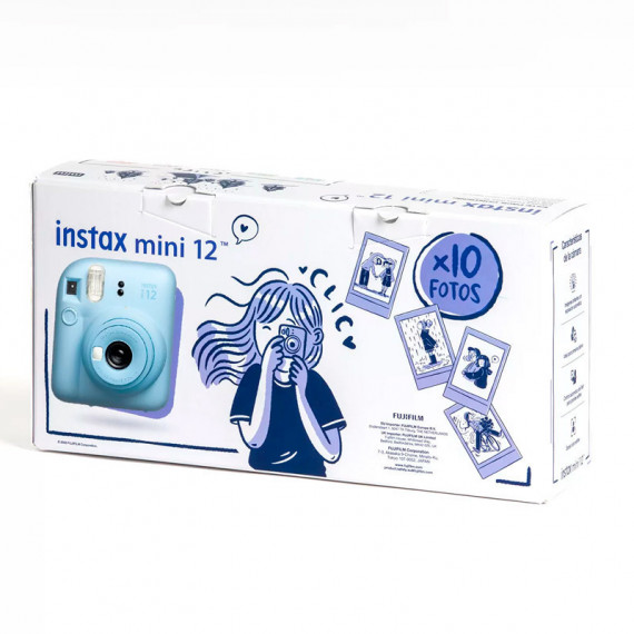 FUJIFILM Instax Cámara Inst. Mini 12 Kit Navidad Pastel Blue