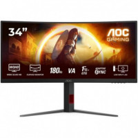 AOC CU34G4 Monitor Gaming Curvo Ultrapanorámico 34" Wqhd 180HZ