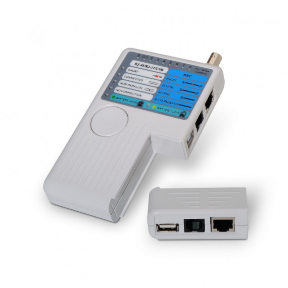 Testeador AISENS RJ11/RJ12/RJ45/USB Gris (A142-0313)