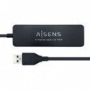 Hub AISENS USB 2.0 a 4XUSB 2.0 30CM Negro (A104-0402)