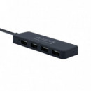 Hub AISENS USB 2.0 a 4XUSB 2.0 30CM Negro (A104-0402)